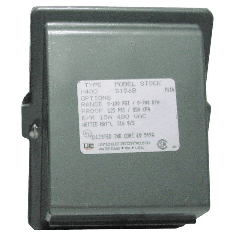 United Electric Pressure Switch, 400 Series Type H400 Models S126B to S164B